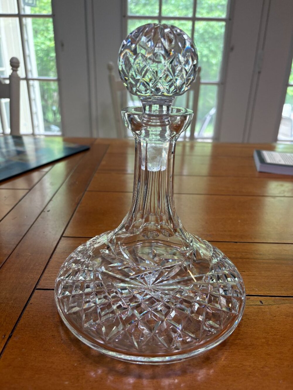 VINTAGE Gorgeous cut glass/crystal decanter, possibly Waterford "Lismore Ships"